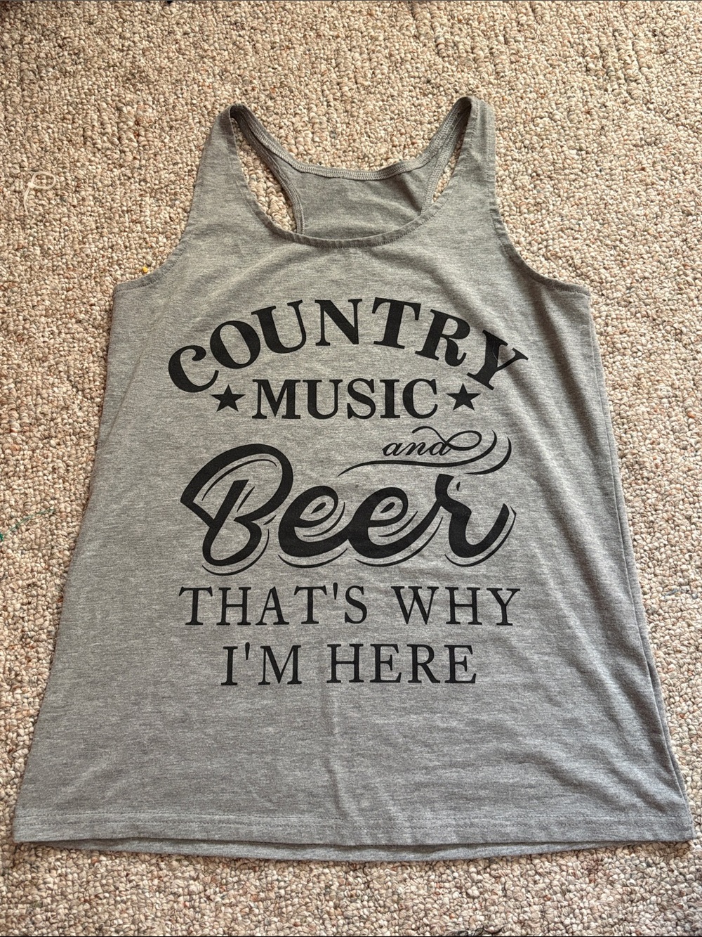 Gray "Country Music and Beer" Tank Top